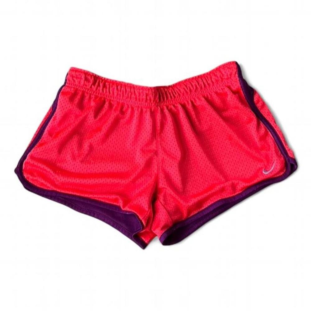 Vintage Nike Dri-FIT Coral Red & Purple Mesh Mid Rise Mini Running Shorts Size S